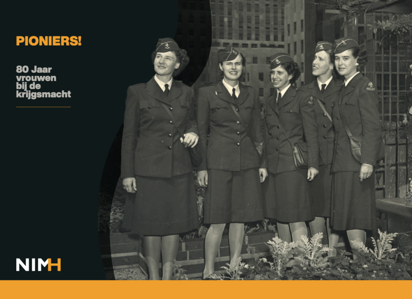 Omslag van het boek 'Pioniers! 80 jaar vrouwen bij de krijgsmacht'.